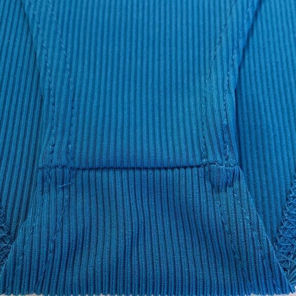 𝅺BOOHOO blue Bodysuit ribbed material adjustable straps size 8 - Picture 10 of 11